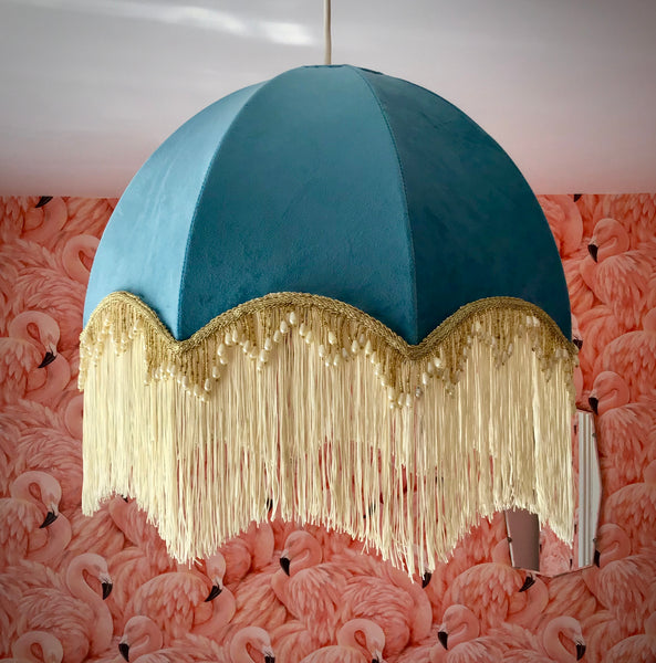 Calypso Lampshade with Pearl Fringe